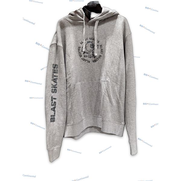 CHANDAIL À CAPUCHE BLAST SKATES GRIS GRANDEUR: M STENCIL LOGO HOODIE, (NEUF)
