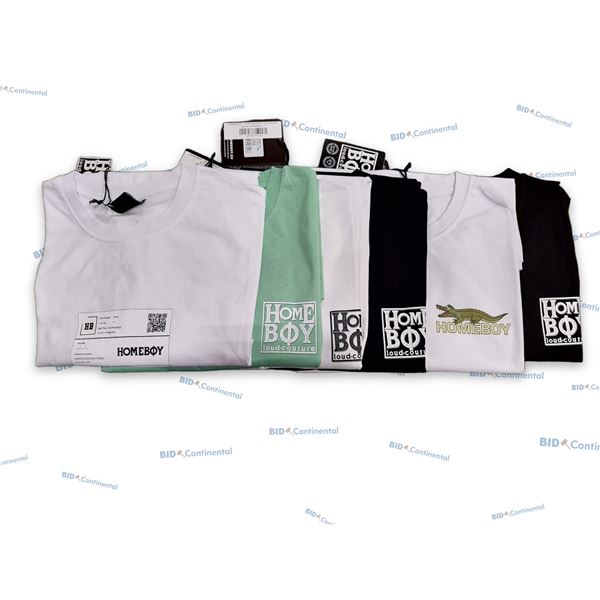 LOT DE 6 T-SHIRTS HOMEBOY ASSORTIS GRANDEUR: L, (NEUFS)