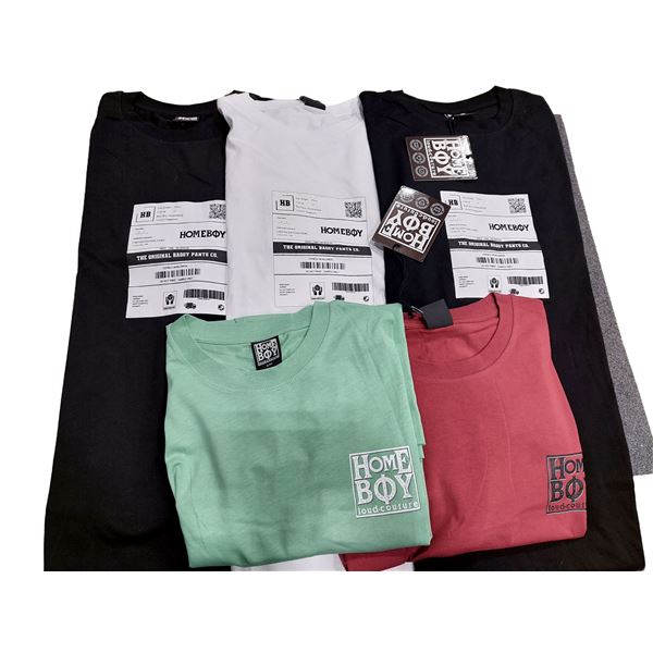 LOT DE 5 T-SHIRTS HOMEBOY ASSORTIS GRANDEUR: 2XL, (NEUFS)