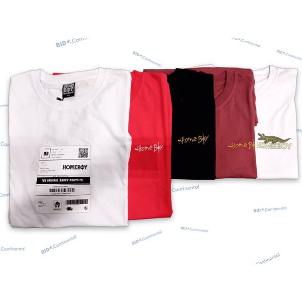 LOT DE 5 T-SHIRTS HOMEBOY ASSORTIS GRANDEUR: 2XL, (NEUFS)