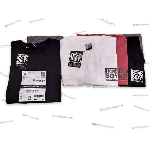 LOT DE 4 T-SHIRTS HOMEBOY ASSORTIS GRANDEUR: 2XL, (NEUFS)