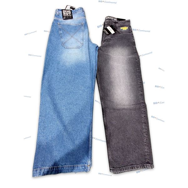 LOT DE 2 JEANS HOMEBOY ASSORTIS NOIR ET BLEU GRANDEUR: 36X34 XTRA MONSTER VINTAGE BLACK ET XTRA DESP