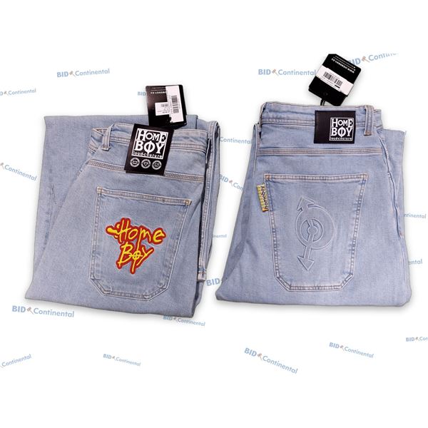 LOT DE 2 JEANS HOMEBOY BLEU PÂLE GRANDEUR: 34X32, (NEUFS)