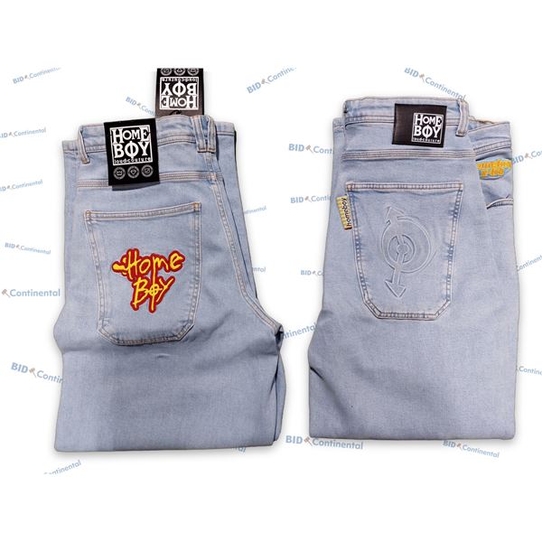 LOT DE 2 JEANS HOMEBOY ASSORTIS BLEU PÂLE GRANDEUR: 32X32, (NEUFS)