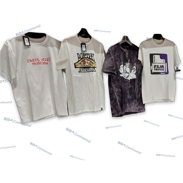 LOT DE 4 T-SHIRTS MED FILM TRUCKS, PORTAL DIMENSION, CRACK HOUSE, (NEUFS)