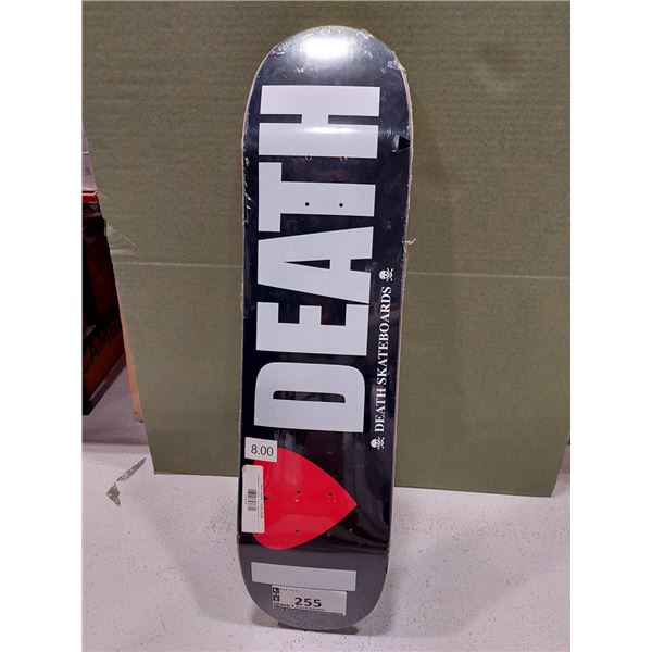 PLANCHE DE SKATE 8.0 X 31.70 DEATH SKATEBOARDS I LOVE DEATH, (NEUVE)
