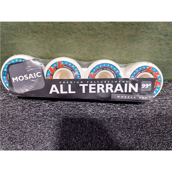 LOT DE 2 ENSEMBLES DE ROUES 54 MM 99A MOSAIC SEVENS SQ ALL TERRAIN, (NEUFS)