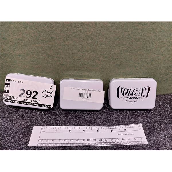 LOT DE 3 ENSEMBLES DE ROULEMENTS ABEC 9 VULCAN BOLTS BLANCHE BEARINGS, (NEUFS)