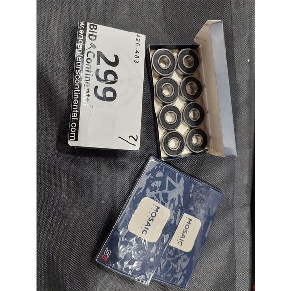 LOT DE 4 ENSEMBLES DE ROULEMENTS SUPER 1 ABEC 7 SILVER BLACK MOSAIC, (NEUFS)
