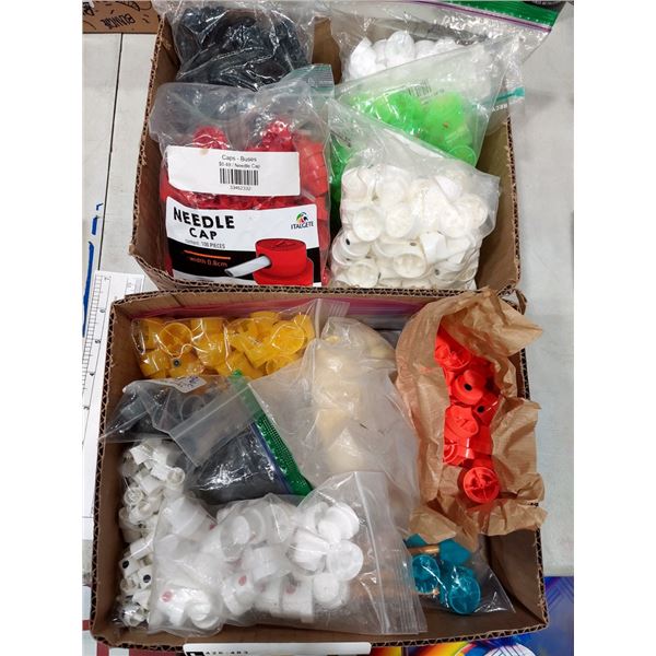 LOT DE CAPS ET BUSES POUR BOMBES AÉROSOL ASSORTIS, (NEUFS)