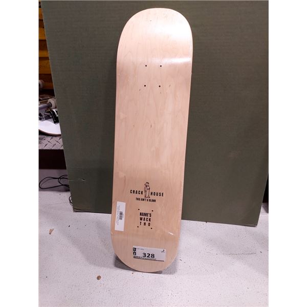 LOT DE 2 PLANCHES DE SKATE 8.375 X 31.875 CRACK HOUSE THIS AIN'T A BLANK NATURELLE, (NEUVES)