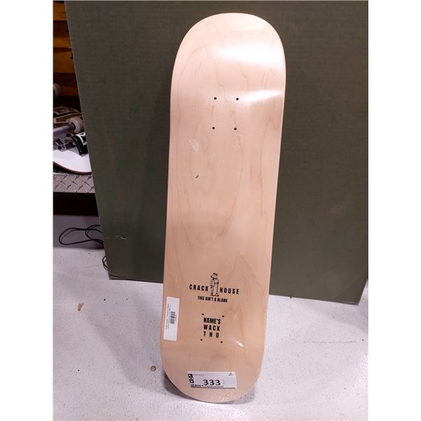 LOT DE 2 PLANCHES DE SKATE 8.5 X 32 CRACK HOUSE THIS AIN'T A BLANK NATURELLE, (NEUVES)