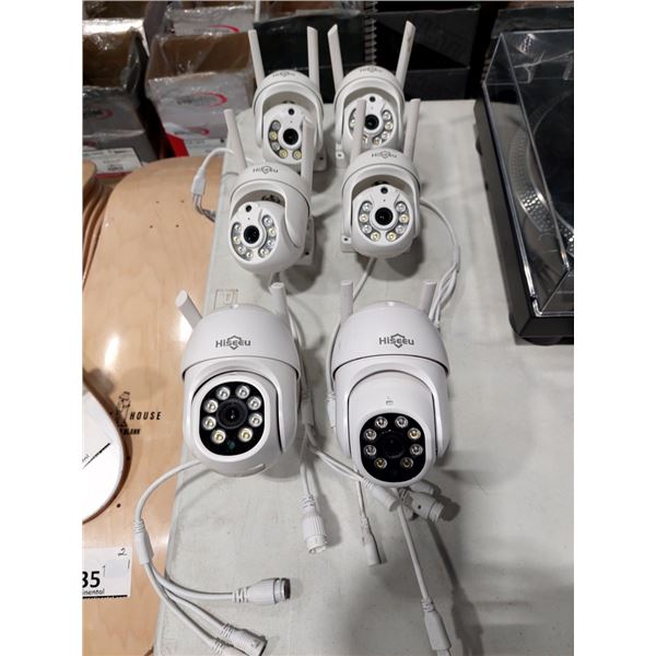 LOT DE 6 CAMÉRAS DE SURVEILLANCE IP SANS FIL HISSEEU AVEC ACCESSOIRES