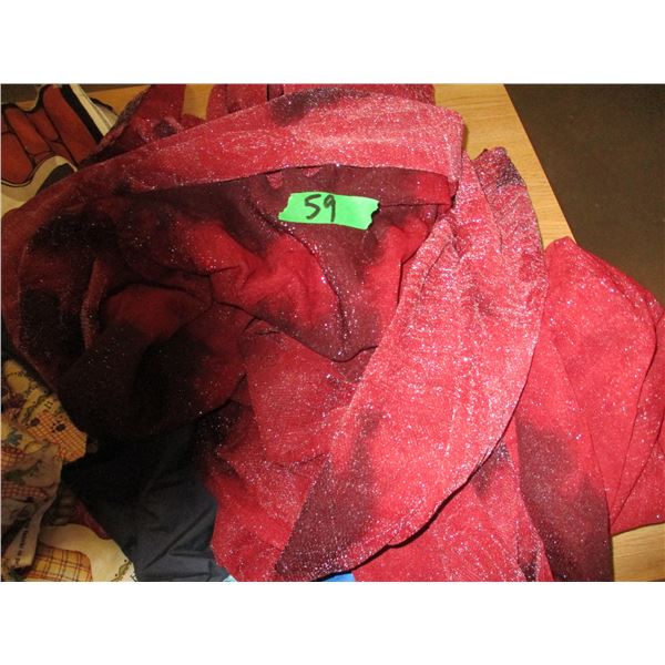 UNCLAIMED STORAGE:  2 CU. FT RUBBERMAID TOTE C/W ASSORTED FABRIC