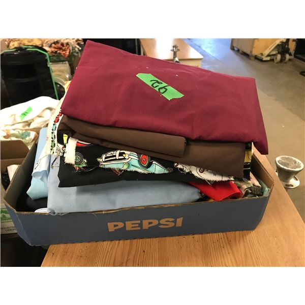 UNCLAIMED STORAGE:  FLAT C/W ASSORTED FABRIC