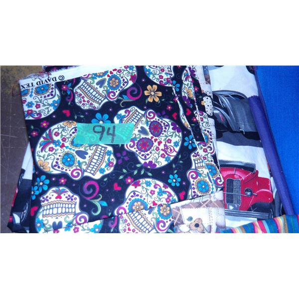 UNCLAIMED STORAGE:  FLAT C/W ASSORTED FABRIC