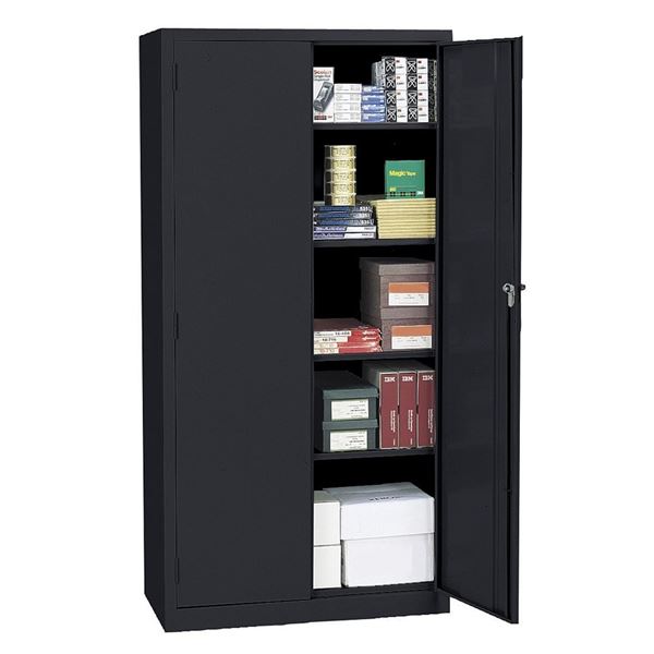 Realspace 36"W Steel 5-Shelf Cabinet, Black ($269.99 Retail)