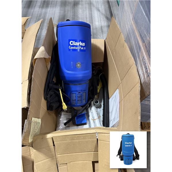 Clarke Comfort Pak 10 Qt. Commercial Backpack Vacuum with Tool Kit ($706.00 Retail)