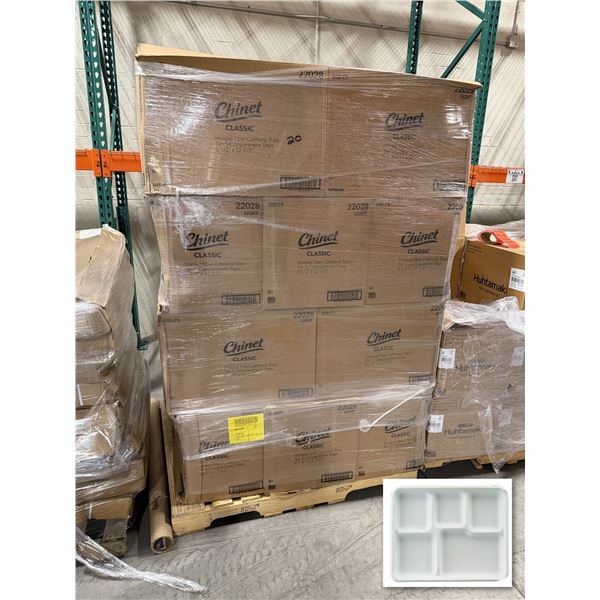 Qty 10,000 Chinet Classic Luau 5-Compartment Trays, 8.5" x 12.5" ($4,001.80 Retail)