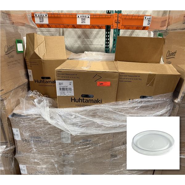Qty 17,000 Huhtamaki Vented High-Heat Container Lids, Fits 8-16 oz ($2,617.83 Retail)