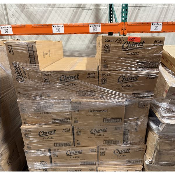 Qty 5,600 Chinet 8" x 8" x 3" Molded Fiber Clamshell Containers, 68024
