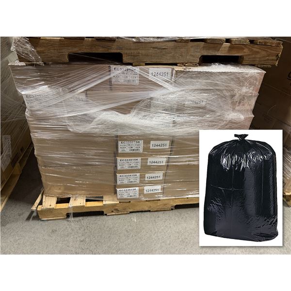 Qty 6,300 Pitt Plastics 33-Gallon Can Liners, 33" x 39", 1.5 mil ($1,668.87 Retail)