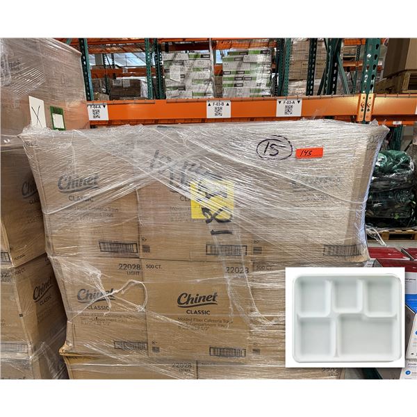 Qty 7,500 Chinet Classic Luau 5-Compartment Trays, 8.5" x 12.5" ($3,001.35 Retail)