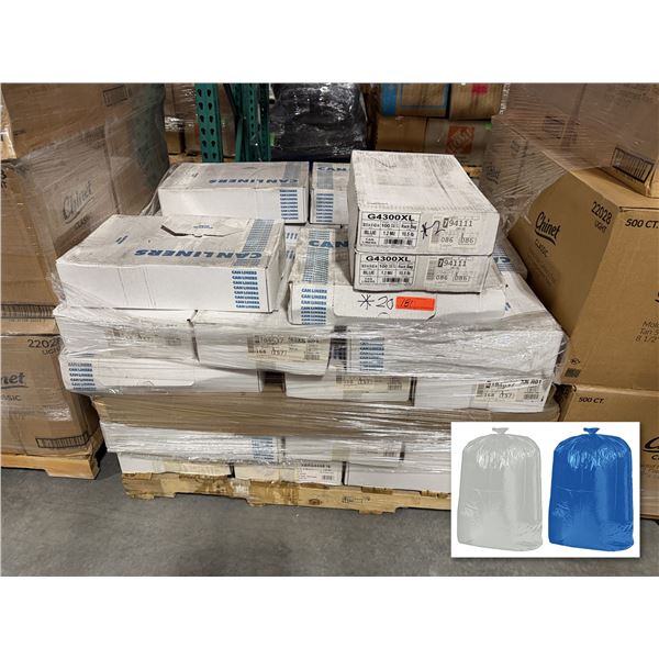 Natural & Blue Can Liners (Trash Bags), Heritage - Pallet