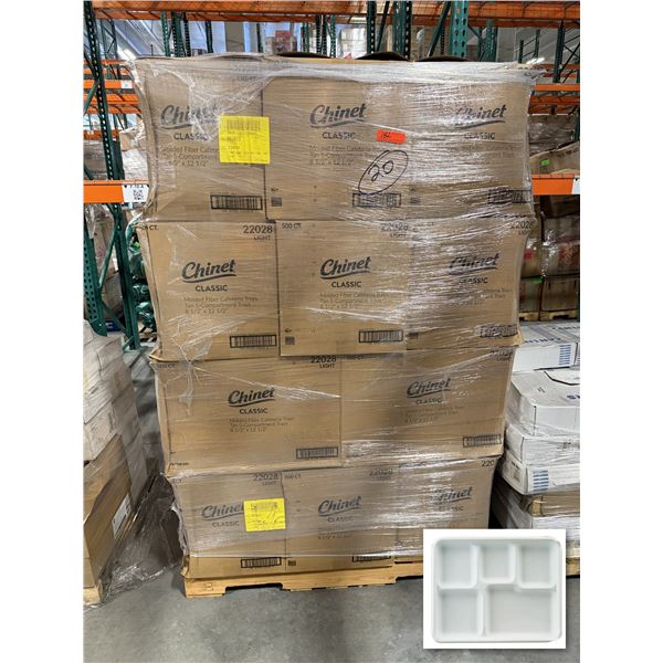 Qty 10,000 Chinet Classic Luau 5-Compartment Trays, 8.5" x 12.5" ($4,001.80 Retail)