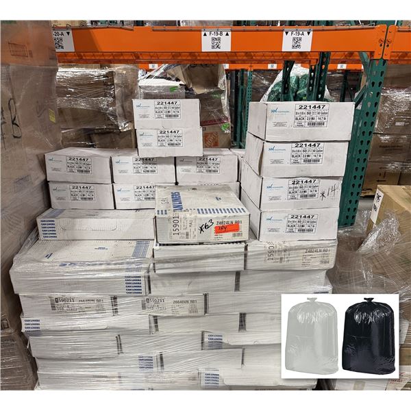 Natural & Black Can Liners (Trash Bags), Heritage & HighMark - Pallet