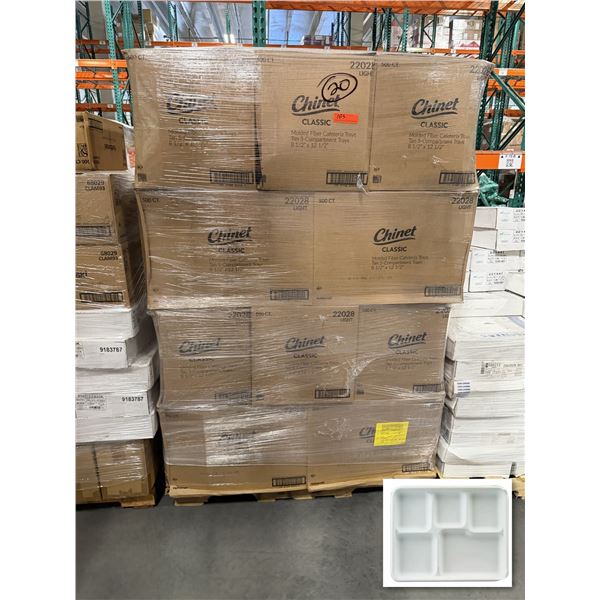 Qty 10,000 Chinet Classic Luau 5-Compartment Trays, 8.5" x 12.5" ($4,001.80 Retail)