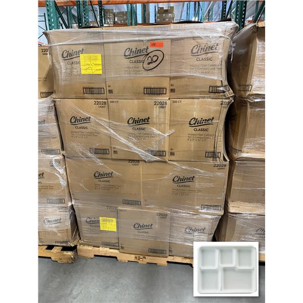 Qty 10,000 Chinet Classic Luau 5-Compartment Trays, 8.5" x 12.5" ($4,001.80 Retail)