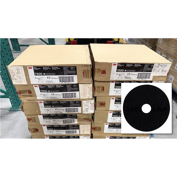 Qty 12 Cases 3M 7200 Black Stripper Floor Pads, 17", 5 per Case - Pallet ($451.08 Retail)