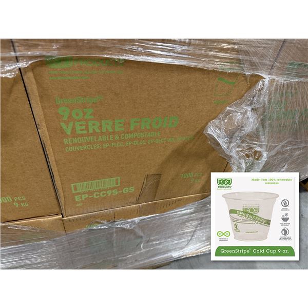 Qty 21,000 Eco-Products GreenStripe 9 oz Compostable Cold Cups ($5,157.39 Retail)