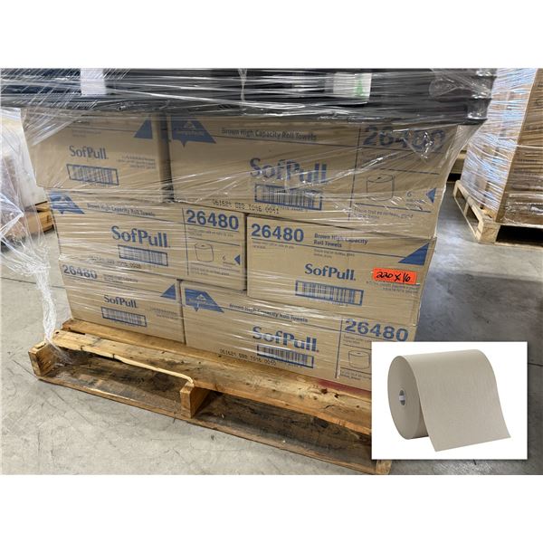 Qty 96 GP PRO SofPull Brown High-Capacity Roll Towels ($1,839.84 Retail)