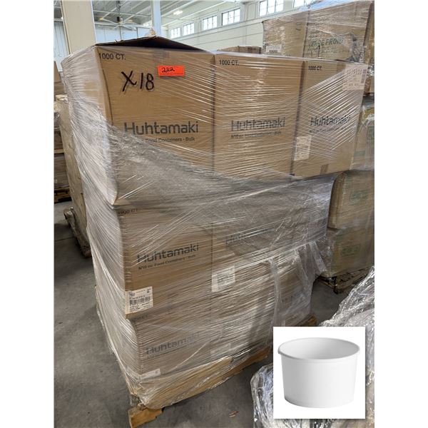 Qty 18,000 Huhtamaki 8/10 oz Paper Food Containers, White ($3,968.82 Retail)
