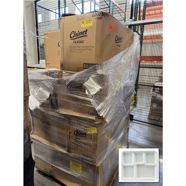 Qty 9,500 Chinet Classic Luau 5-Compartment Trays, 8.5" x 12.5" ($3,801.71 Retail)