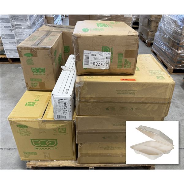 Eco-Products Sugarcane Clamshells, SofPull Towels, Containers - Pallet
