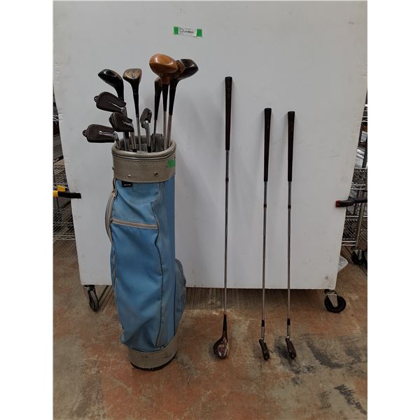 *(13) Golf Clubs of Various Types - Golf Bag - As Is, Pickup Only
