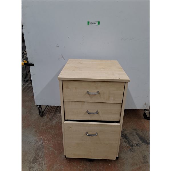 *Wooden Filing Cabinet on Wheels (16x27x17.5") - As Is, Pickup Only