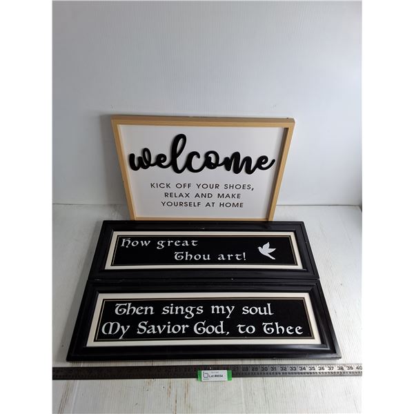 (3) Framed Expression Decor - Largest 21" x 14"