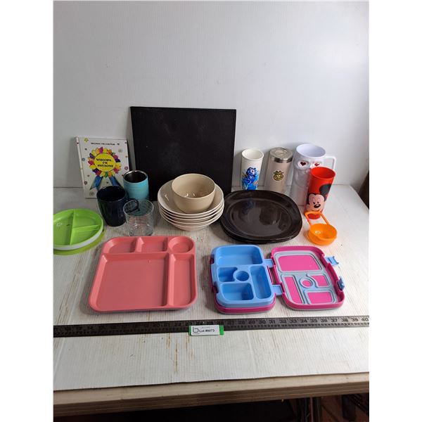 Assorted Dinnerware & Glassware, Partition Bowls, Awesome Book