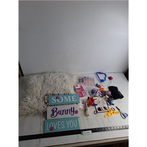 76" x 18" Faux Fur Rug, Makeup Accessories, Pregnancy Test, Toys, Misc.