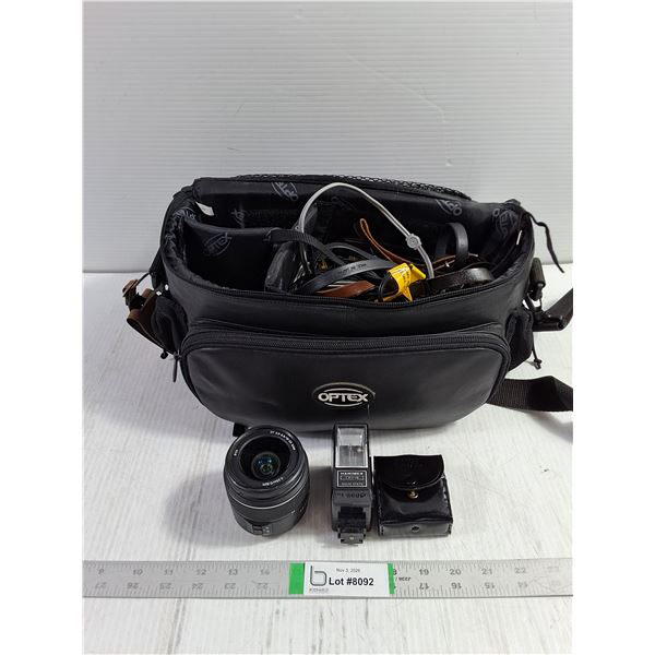 Camera Bag Containing Loose Cords,Cables and Camera Accessories