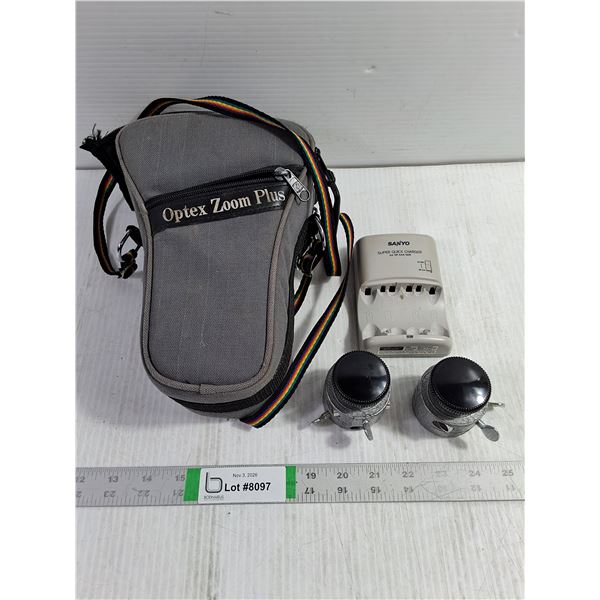 Optex Zoom Plus Camera Bag,Battery Charger,(2) Studio Light Stand Holders