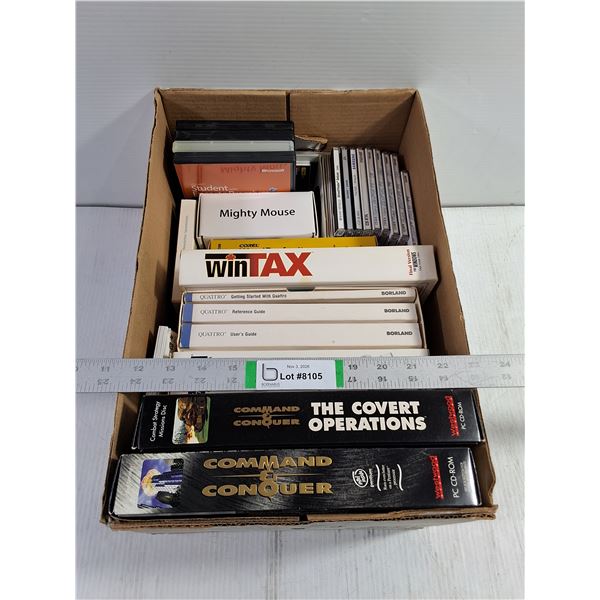 Box of Assorted Vintage Computer Software and Games