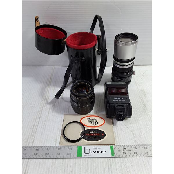 Sun System Zoom Lens,Minolta Electronic Flash Unit,Quantary 28-90mm Autofocus Zoom Lens