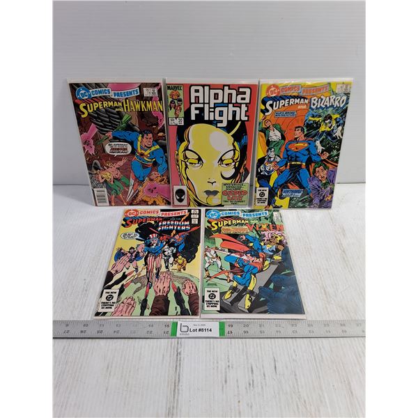 (4) Vintage Superman&(2) Alpha Flight Comic Books