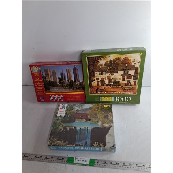 (3) 1000 Piece Puzzles, Two Sealed