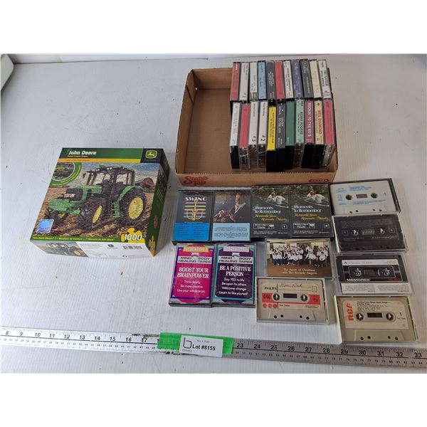 Cassette Tapes- Charley Pride, Nat King Cole, Herb Alpert, Misc. & John Deere Puzzle-Sealed